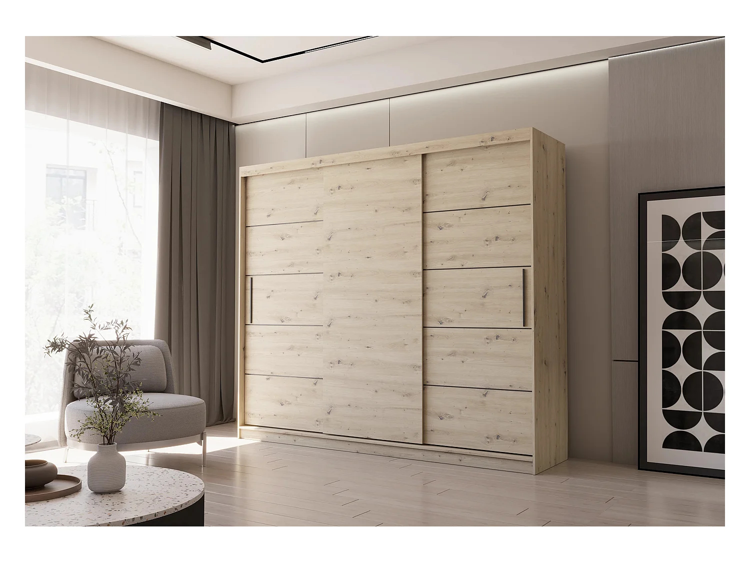 Armoire Eolia 250 cm - Effet bois