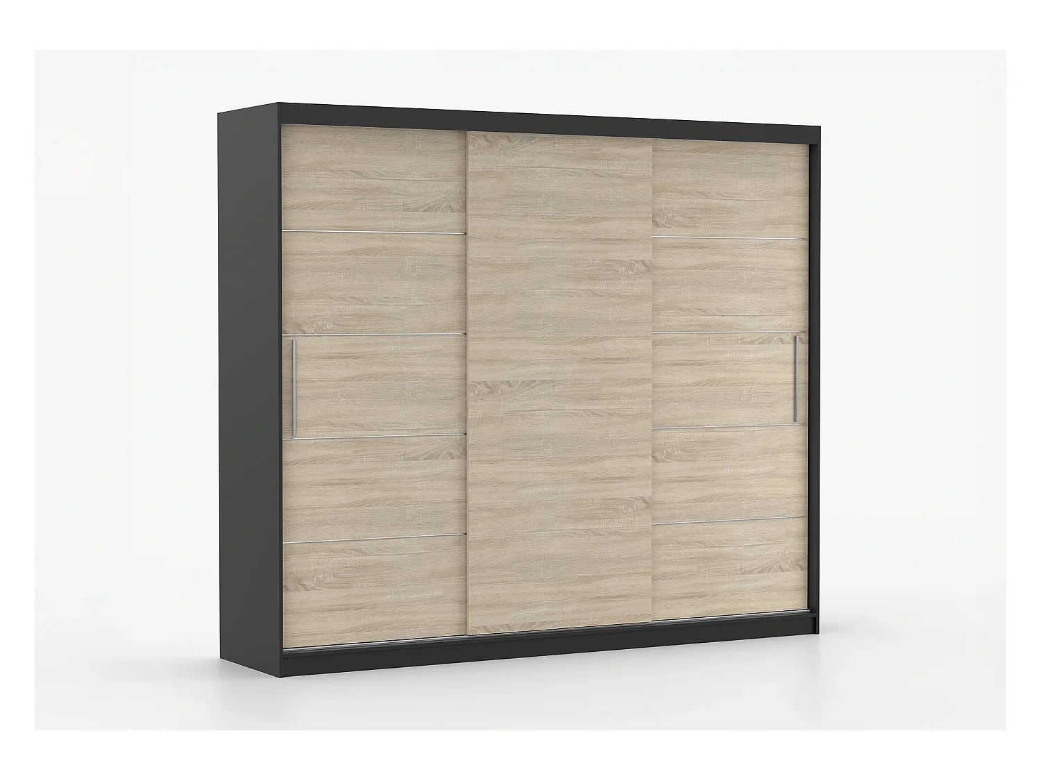 Armoire Thalia 250 cm - Noir - Chêne