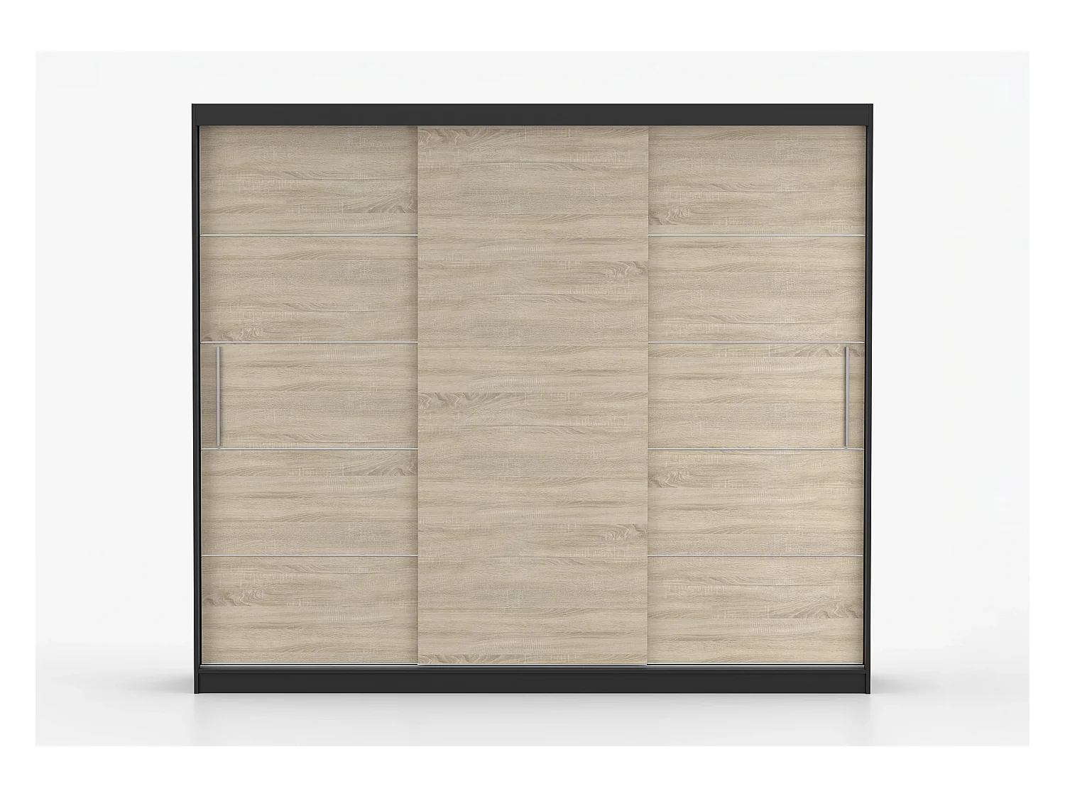 Armoire Thalia 250 cm - Noir - Chêne