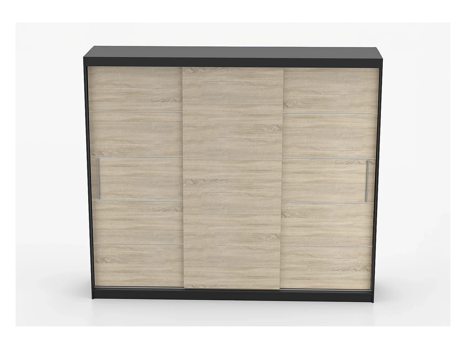 Armoire Thalia 250 cm - Noir - Chêne