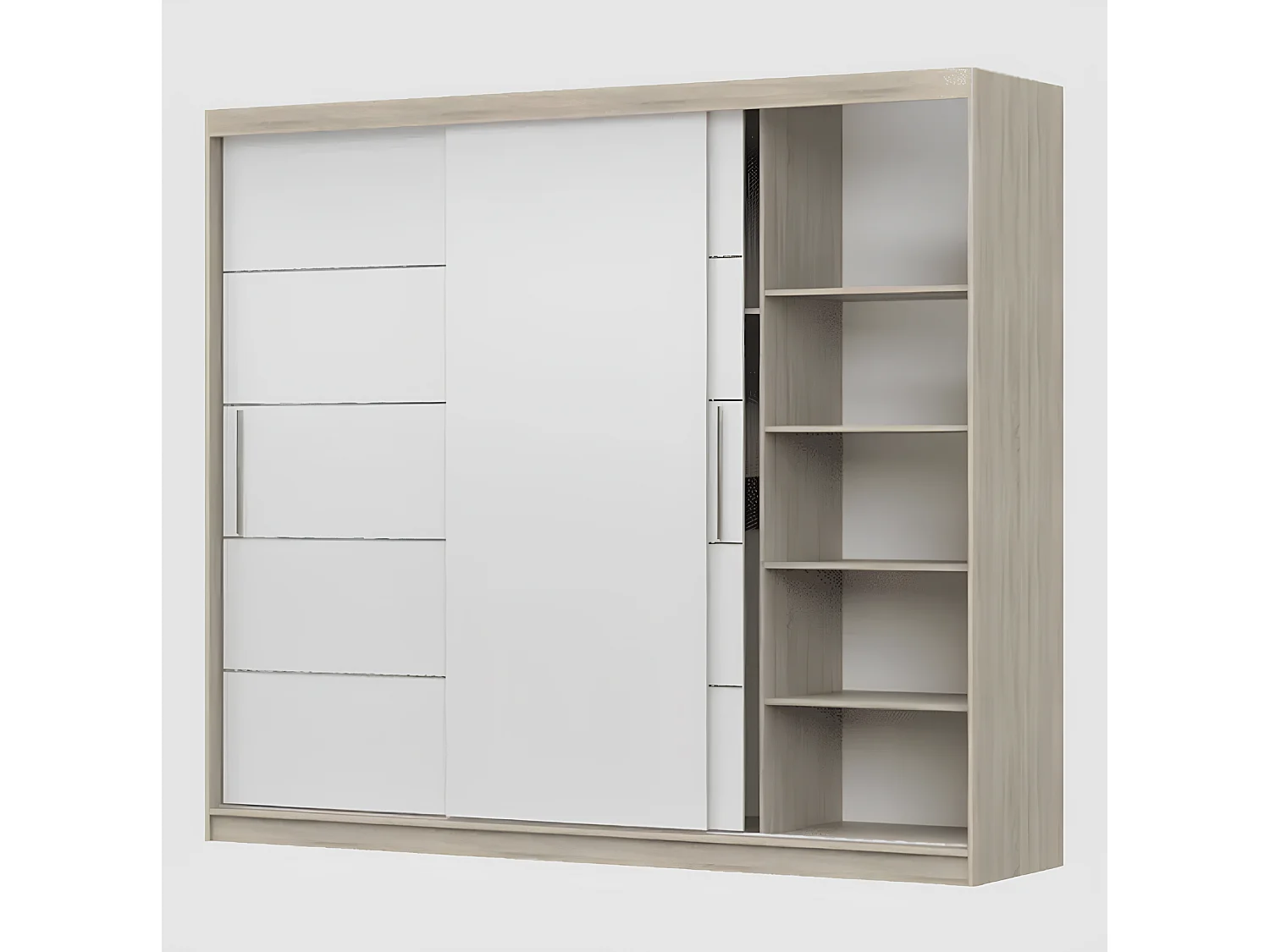 Armoire Thalia 250 cm - Noir - Chêne