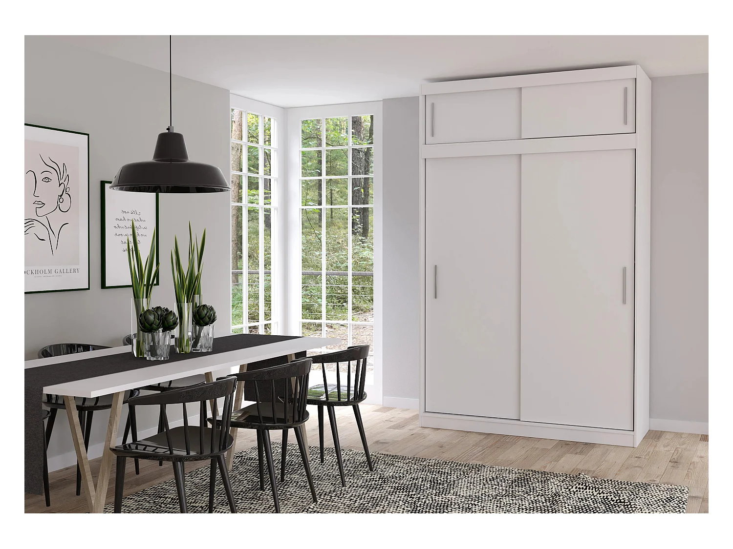 Armoire avec extension Bellina 150 cm - Blanc