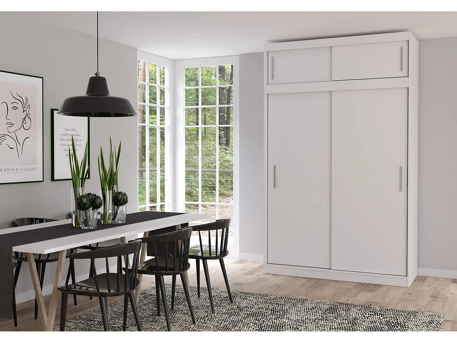 Armoire avec extension Bellina 150 cm - Blanc
