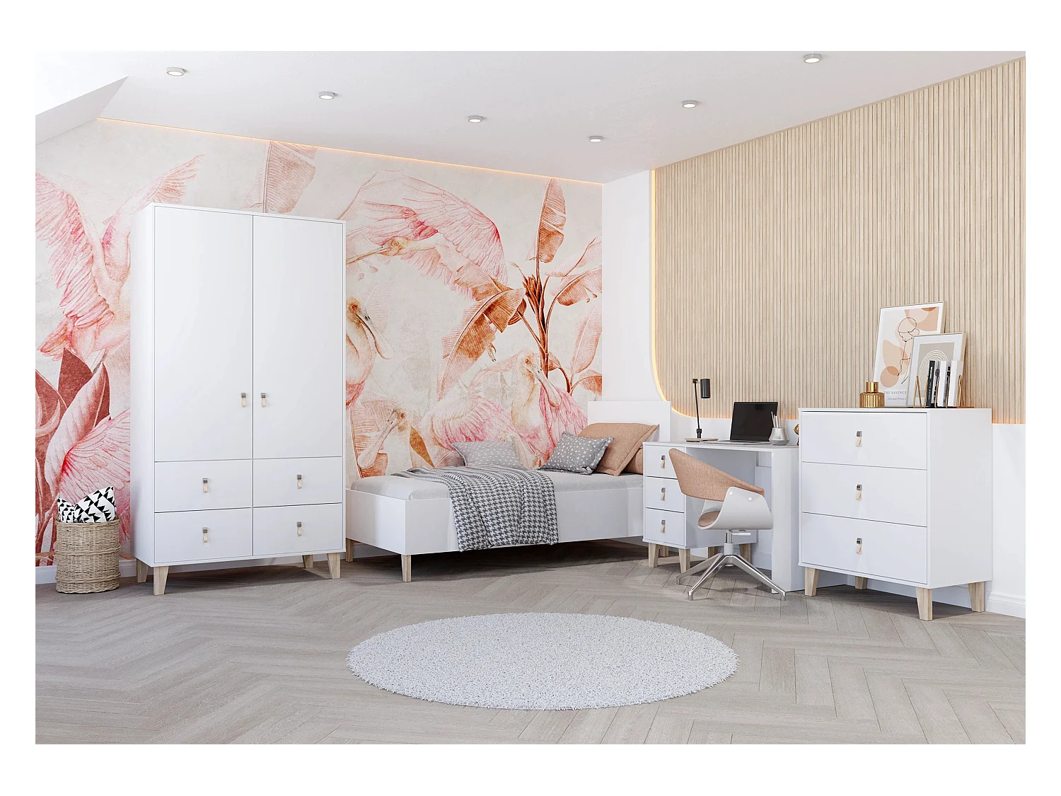 Armoire  Liora blanc –  201x105x55 cm