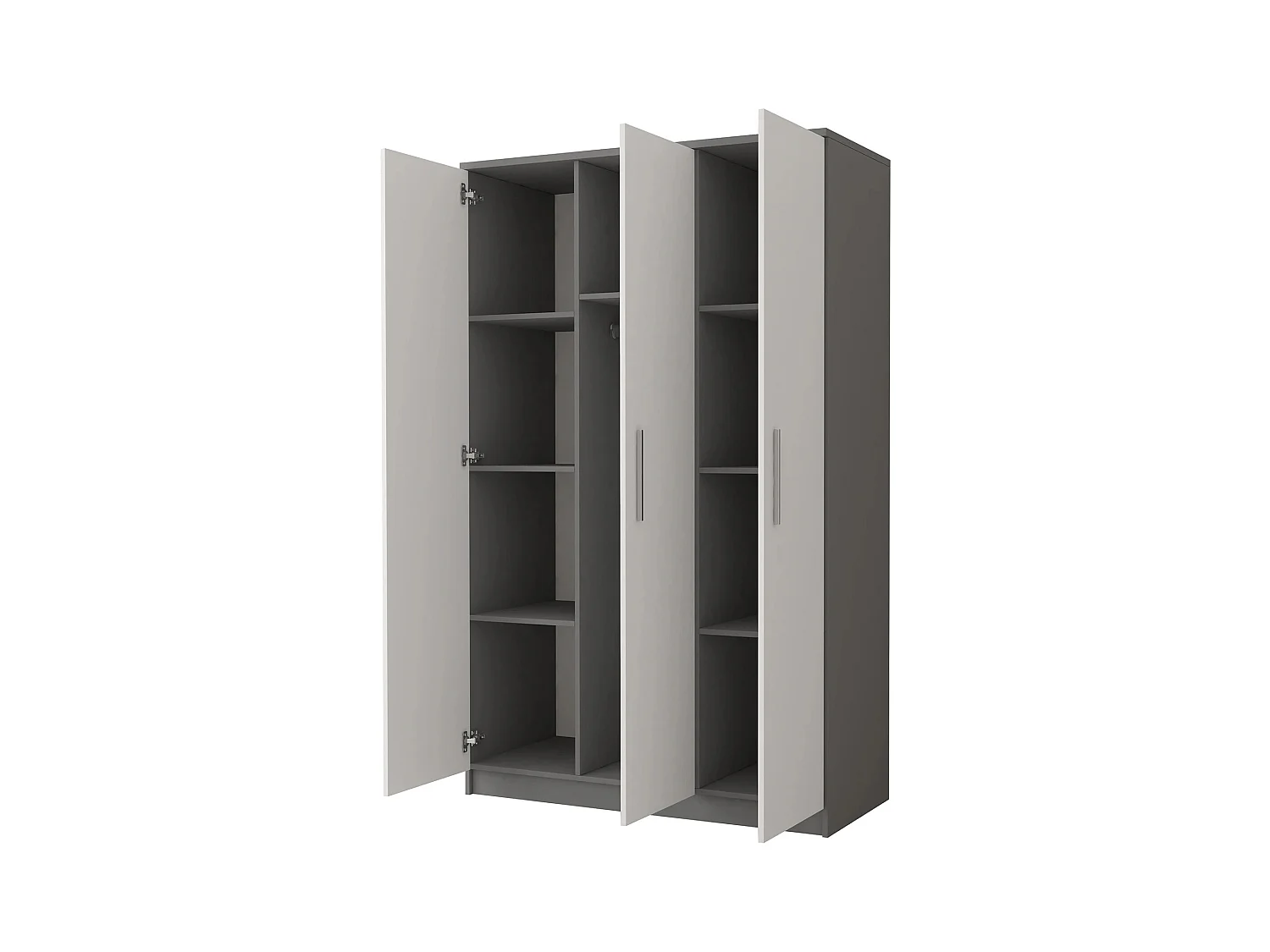 Armoire Illyria II 120 cm - Gris - Blanc