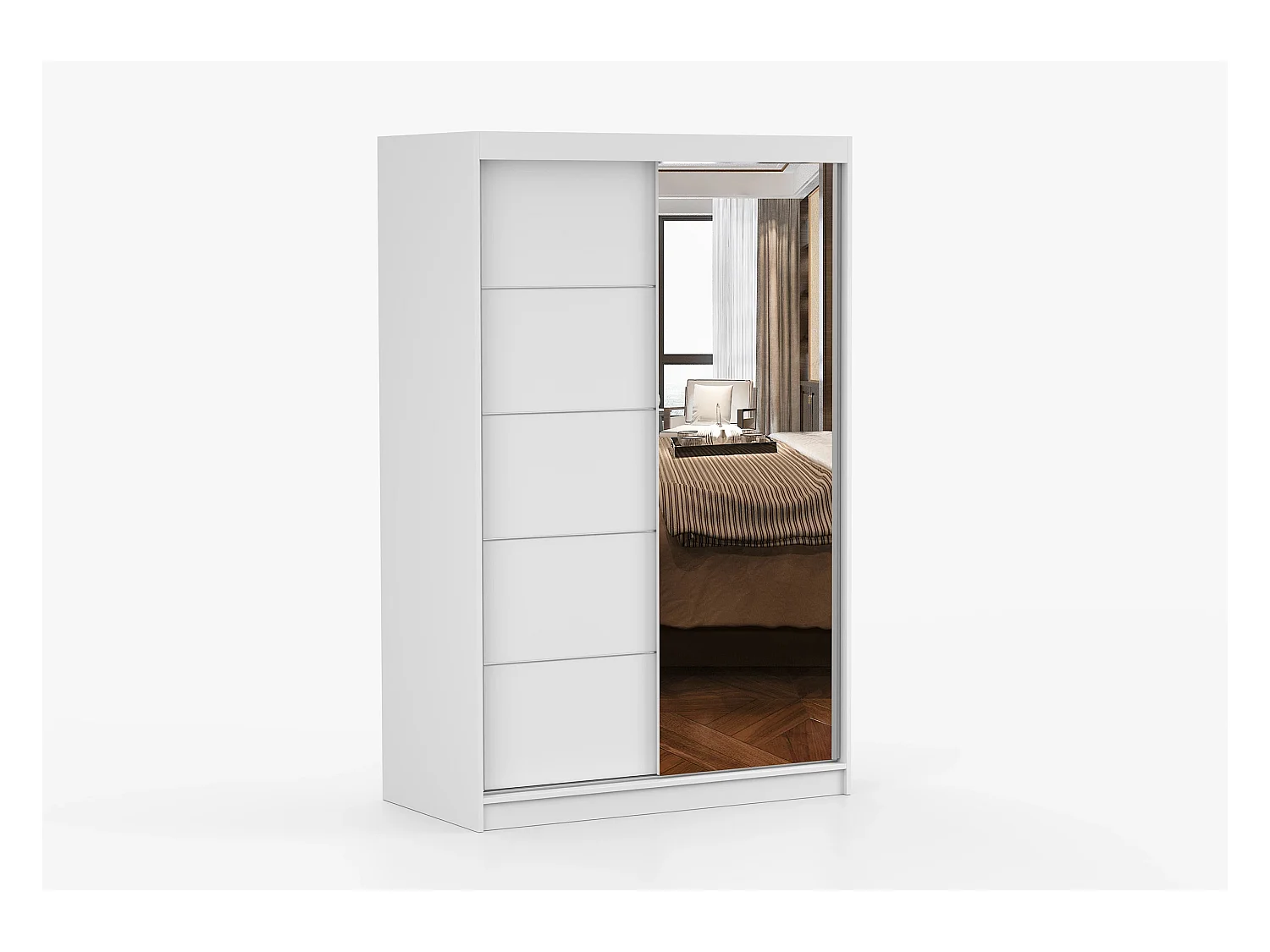 Armoire Syra 120 cm avec miroir - Blanc