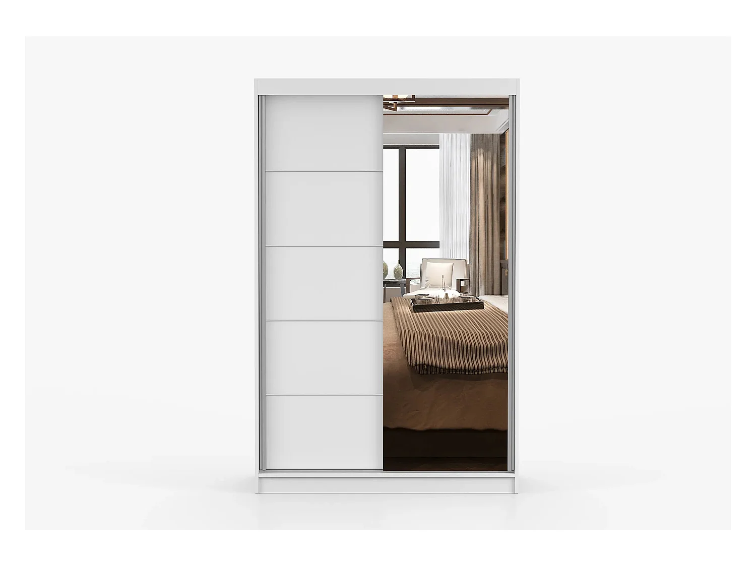 Armoire Syra 120 cm avec miroir - Blanc