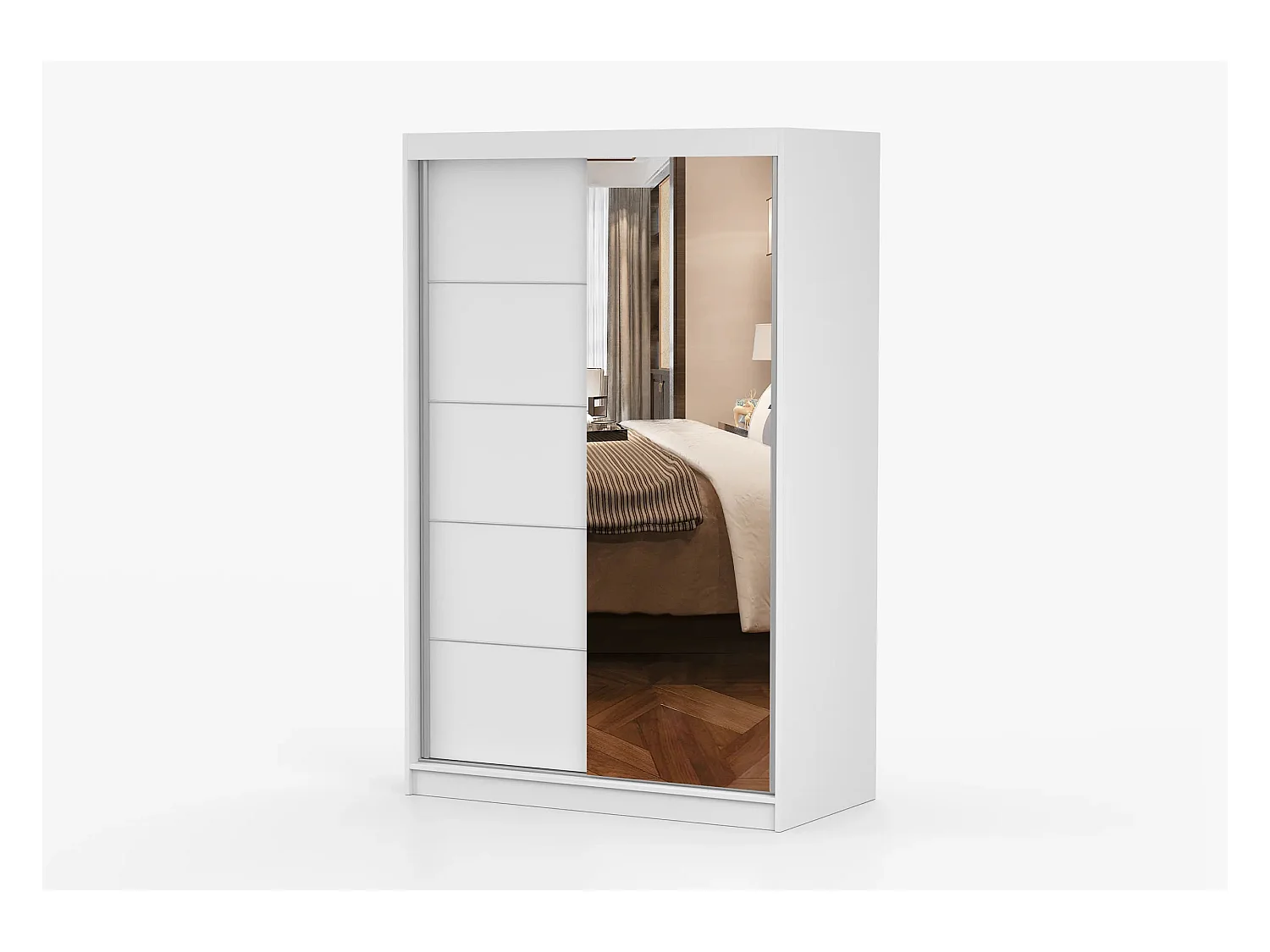 Armoire Syra 120 cm avec miroir - Blanc