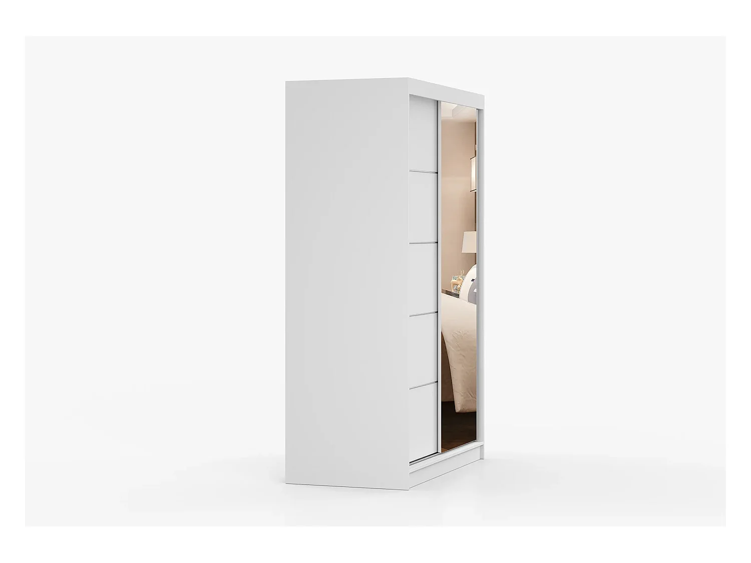 Armoire Syra 120 cm avec miroir - Blanc