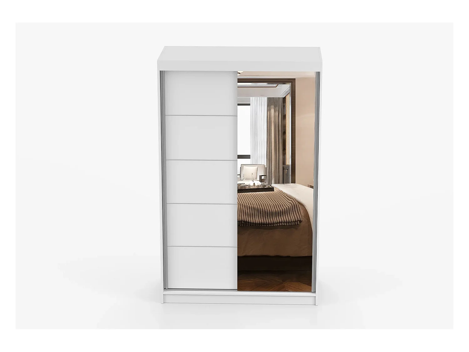 Armoire Syra 120 cm avec miroir - Blanc