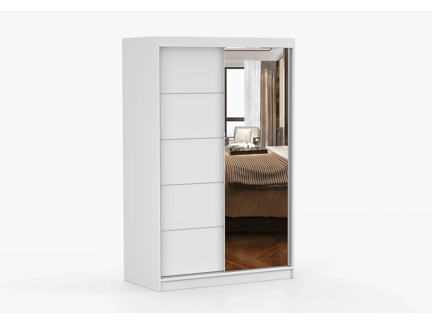 Armoire Syra 120 cm avec miroir - Blanc