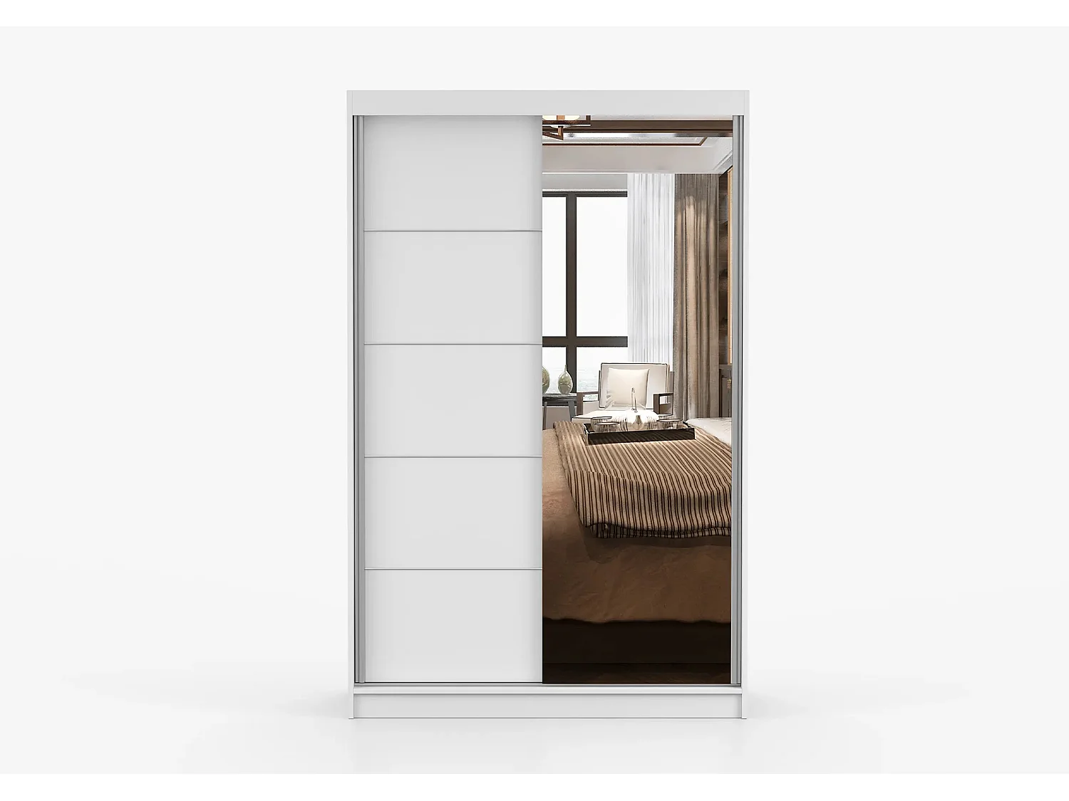Armoire Syra 120 cm avec miroir - Blanc