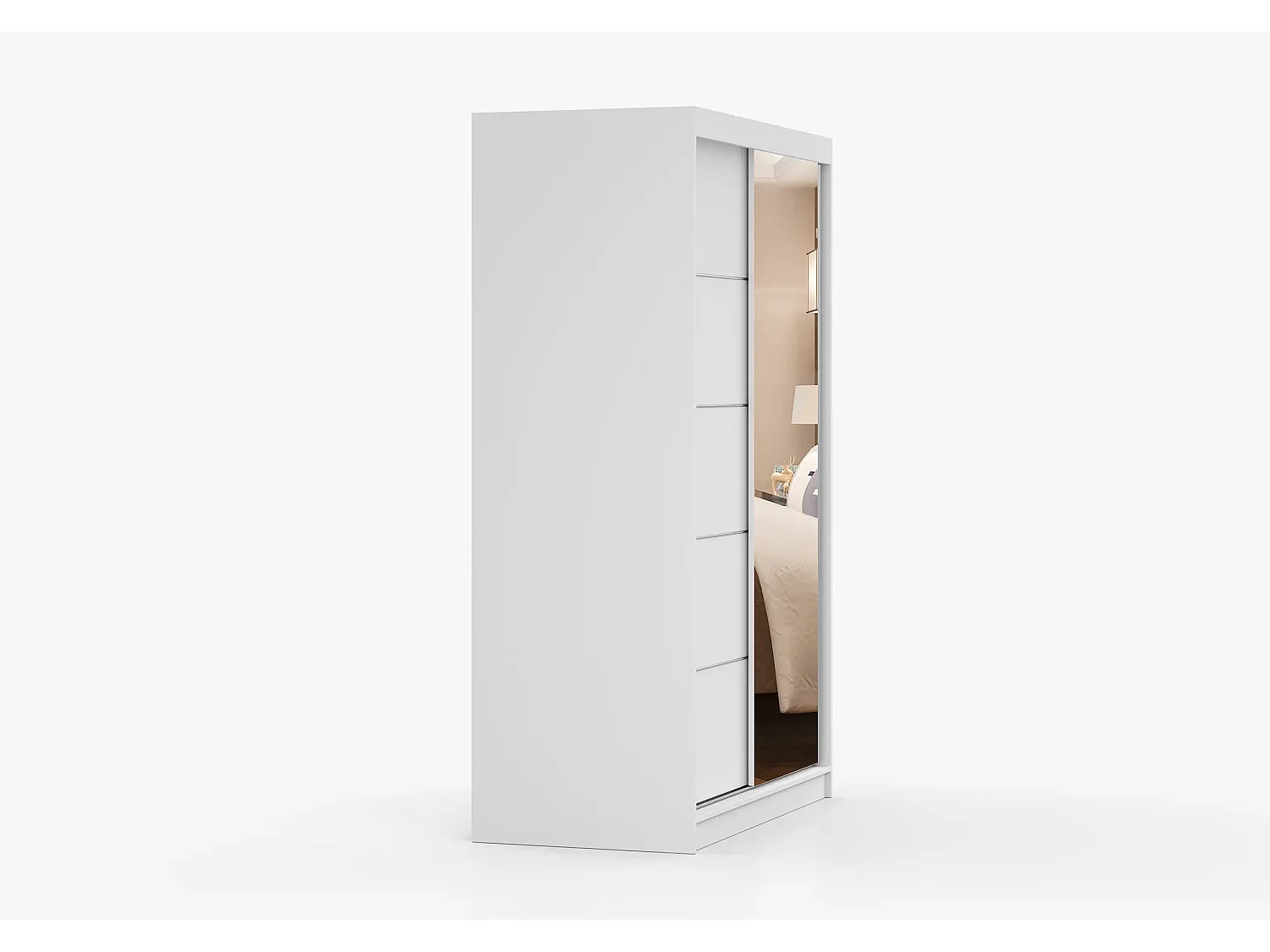 Armoire Syra 120 cm avec miroir - Blanc
