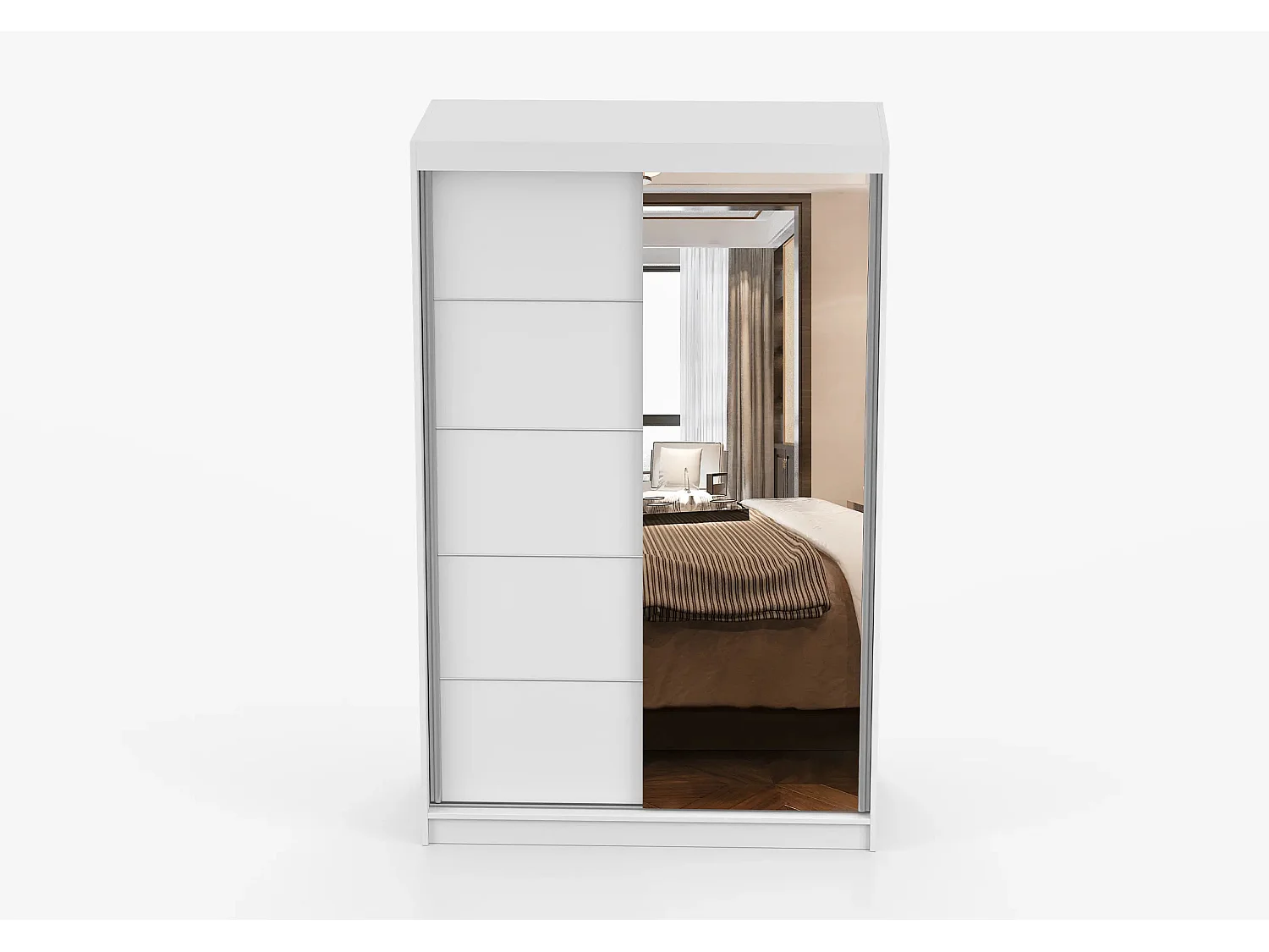 Armoire Syra 120 cm avec miroir - Blanc