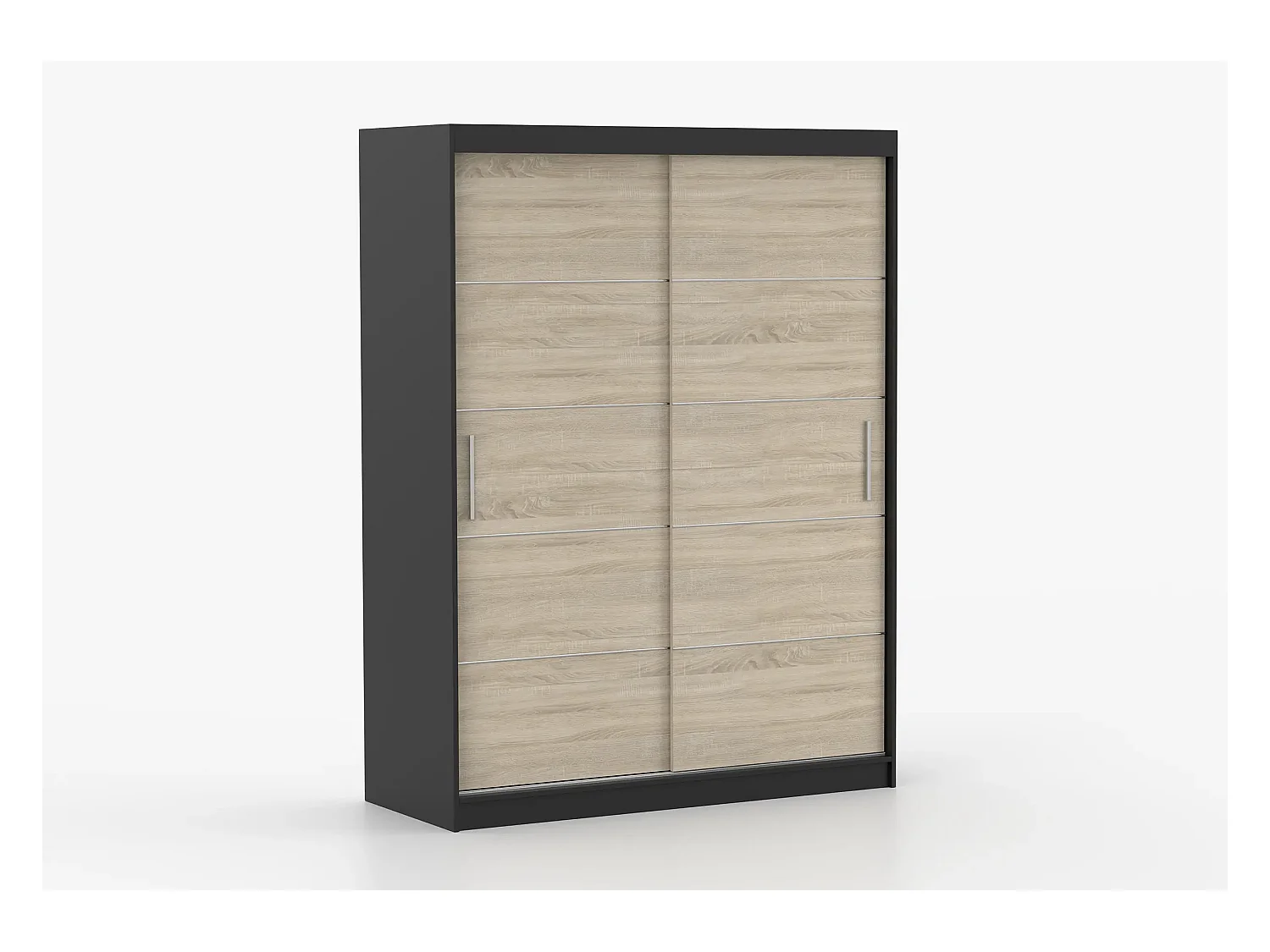 Armoire Aliona 150 cm - Noir - Chêne