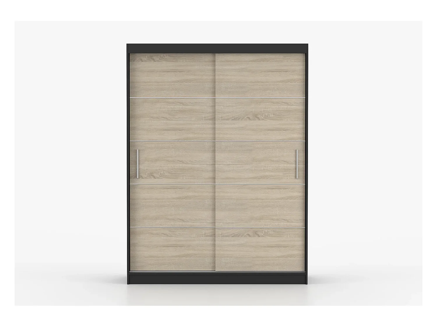 Armoire Aliona 150 cm - Noir - Chêne