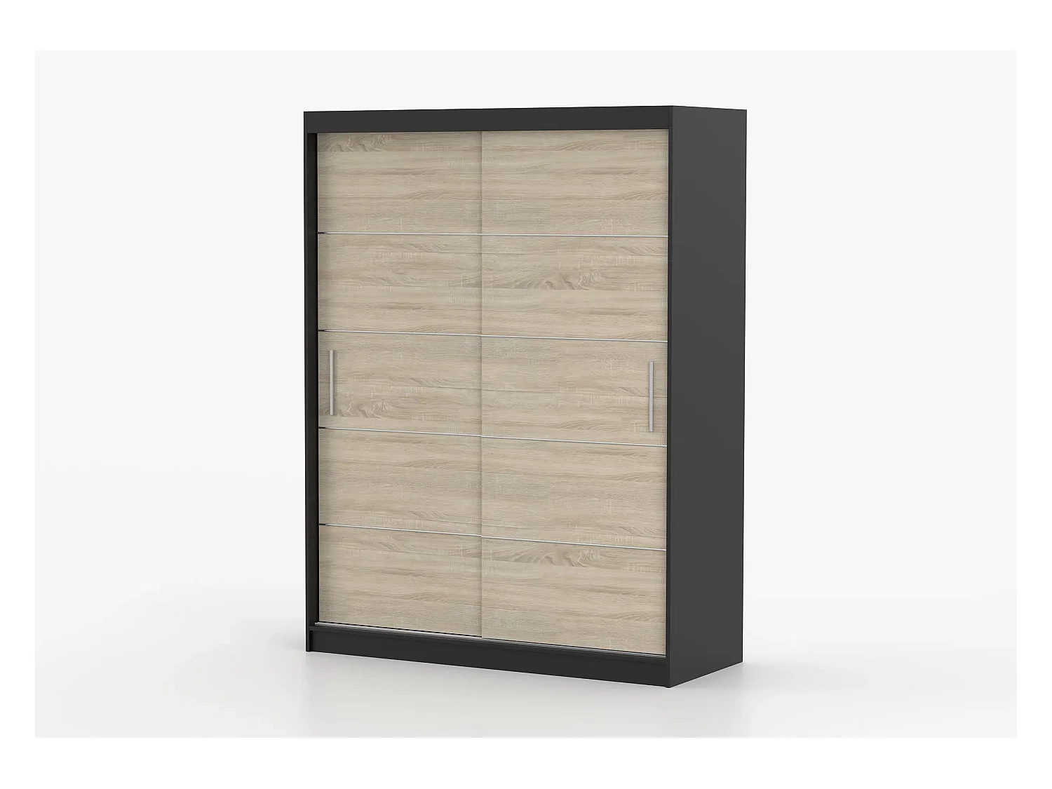 Armoire Aliona 150 cm - Noir - Chêne