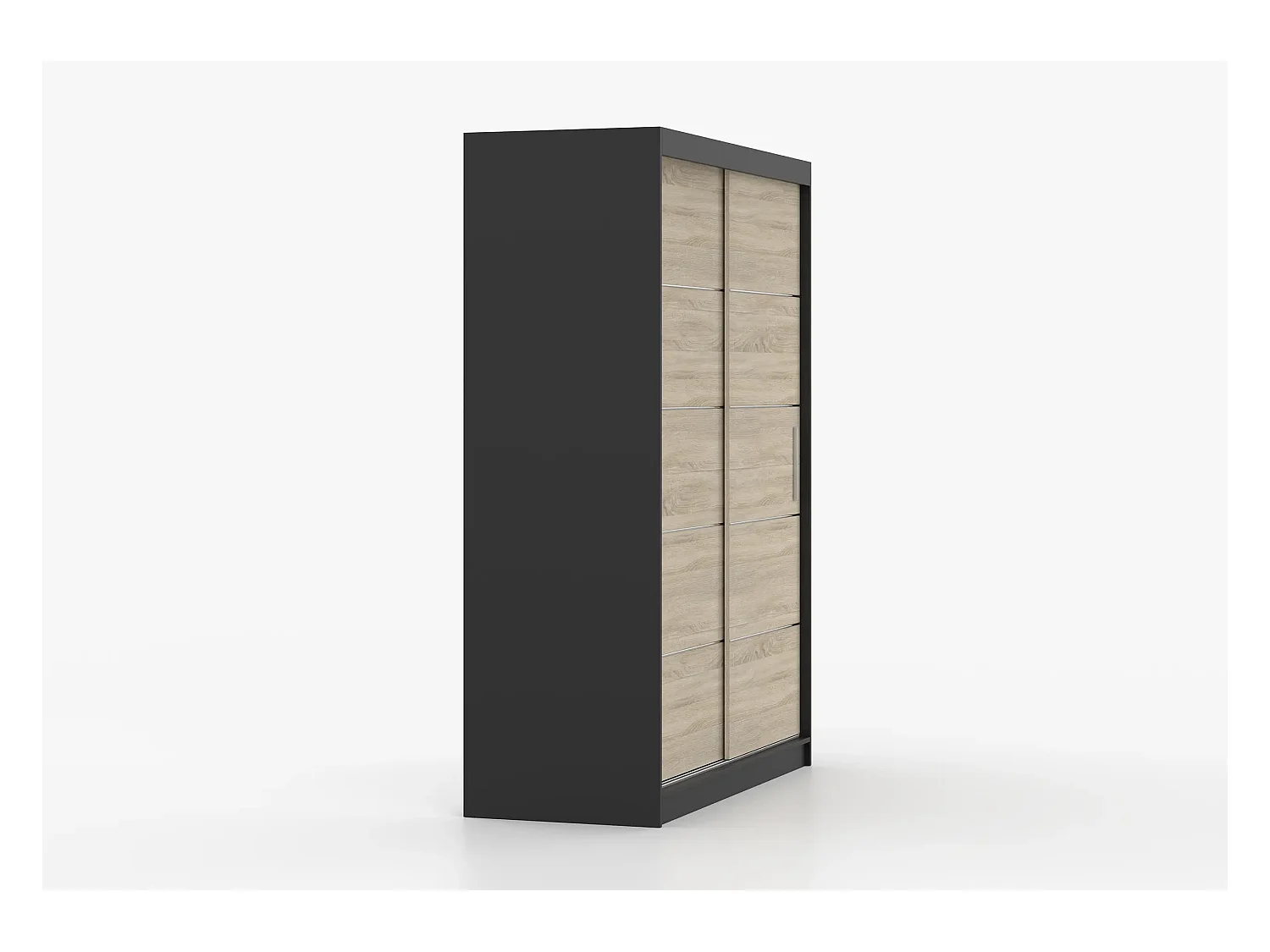 Armoire Aliona 150 cm - Noir - Chêne