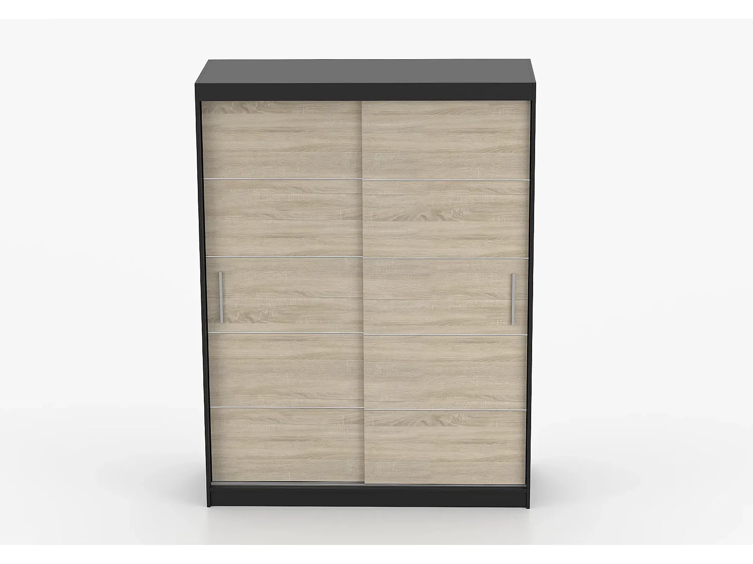 Armoire Aliona 150 cm - Noir - Chêne