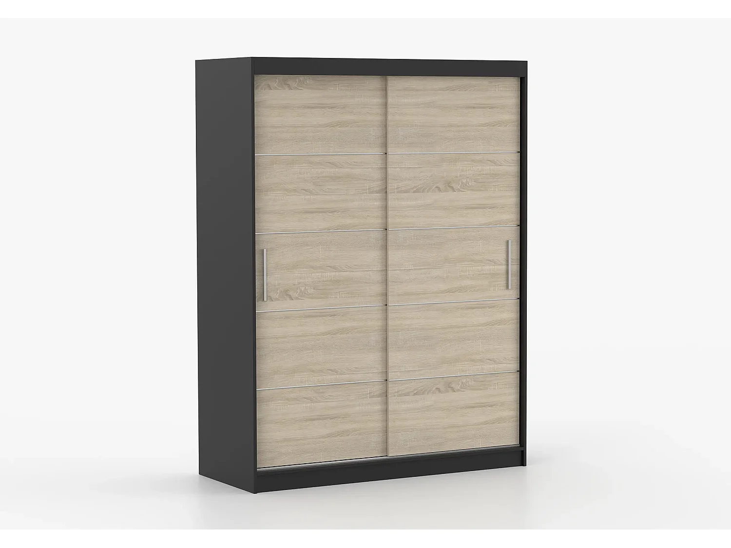 Armoire Aliona 150 cm - Noir - Chêne
