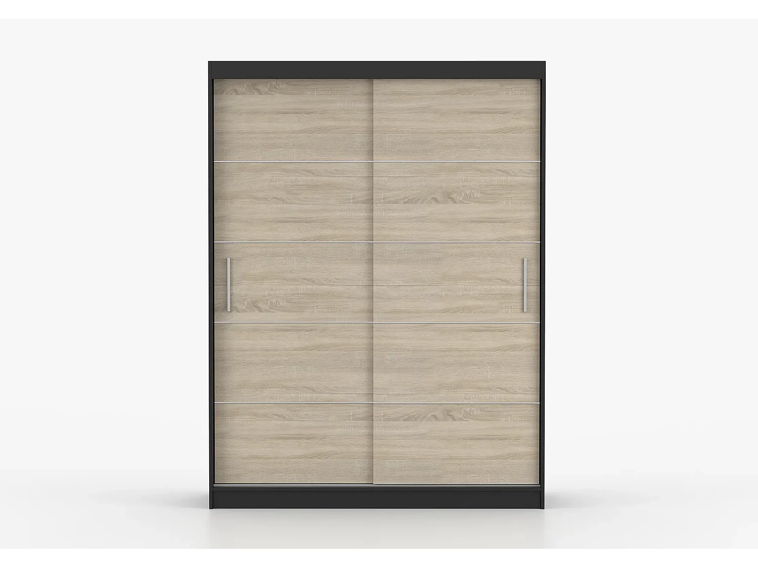 Armoire Aliona 150 cm - Noir - Chêne