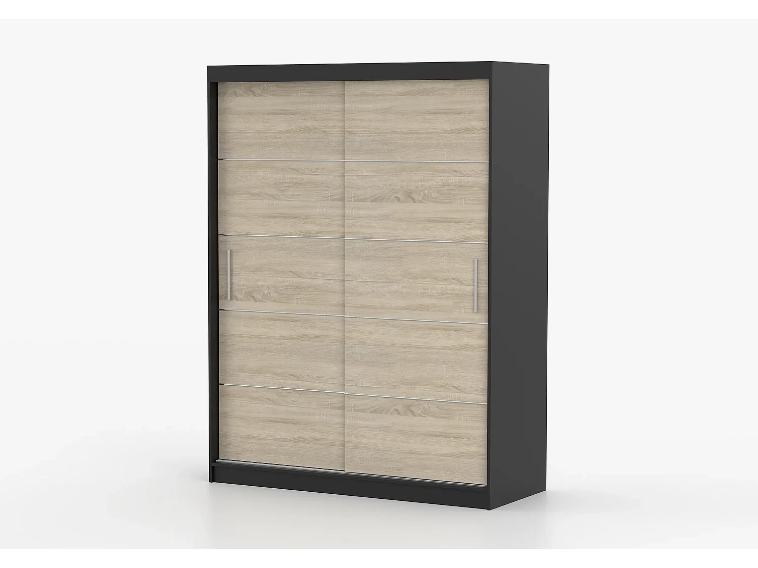 Armoire Aliona 150 cm - Noir - Chêne