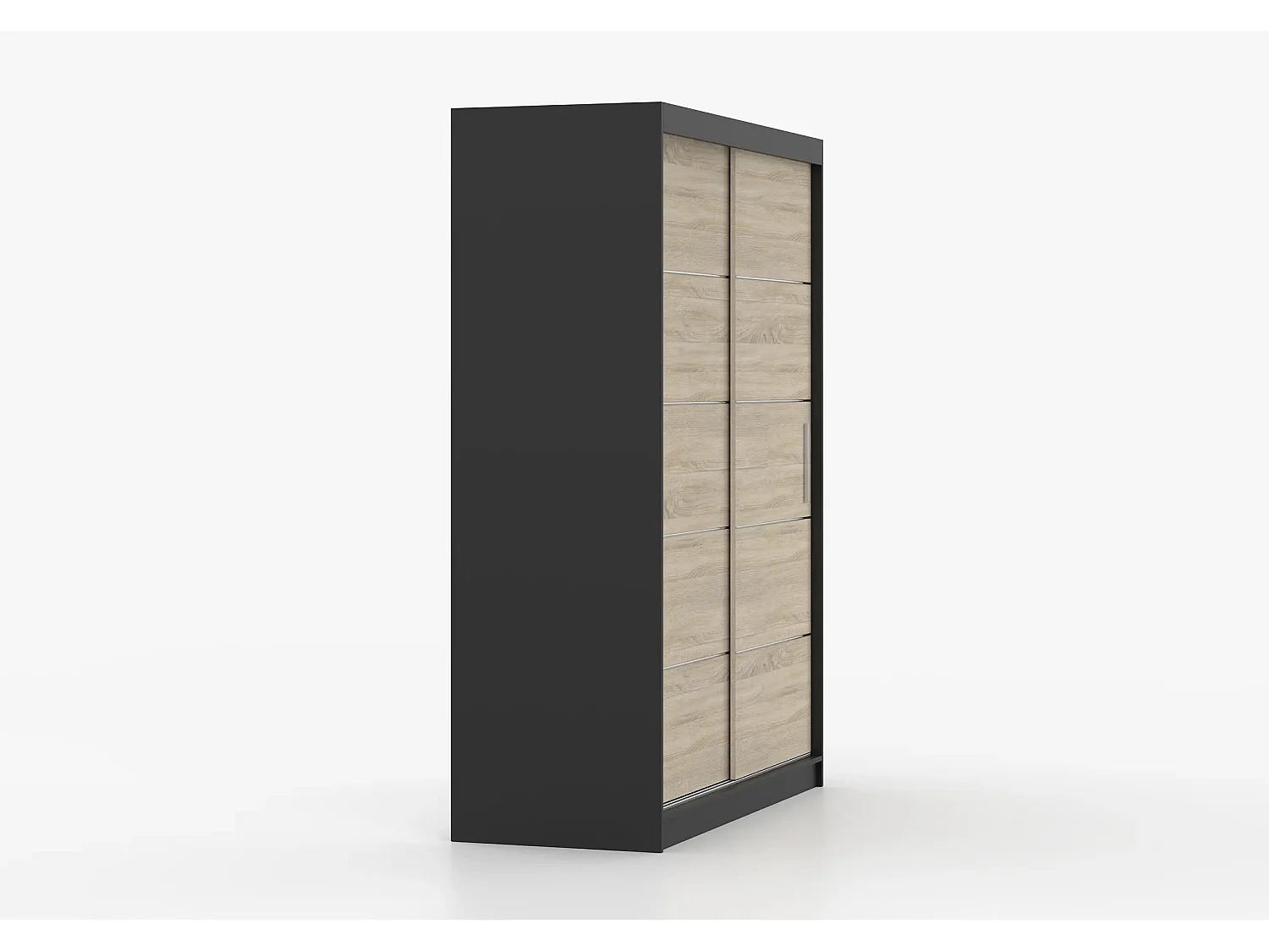 Armoire Aliona 150 cm - Noir - Chêne