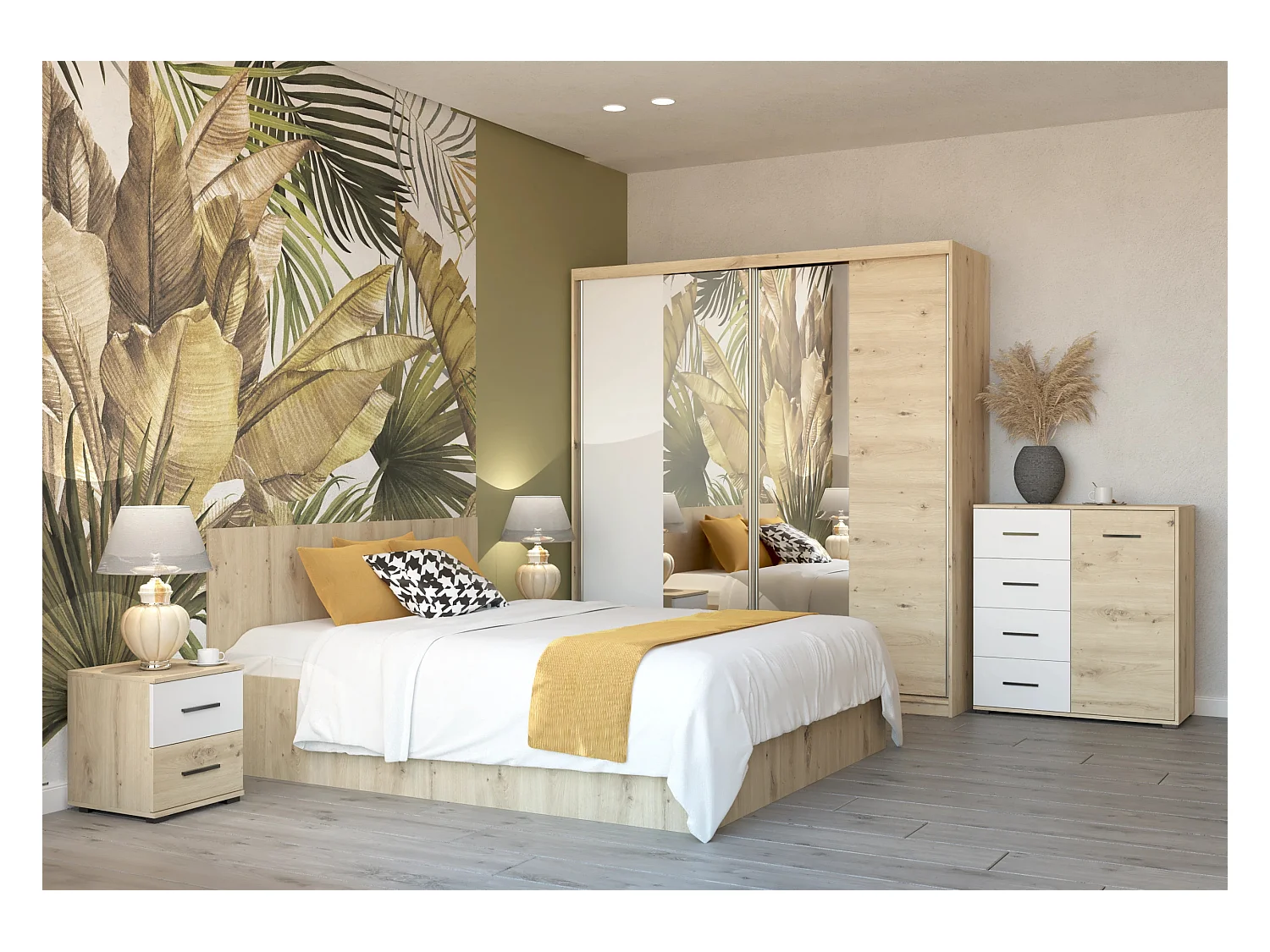 Armoire Taig 203 cm  Artisan - Blanc