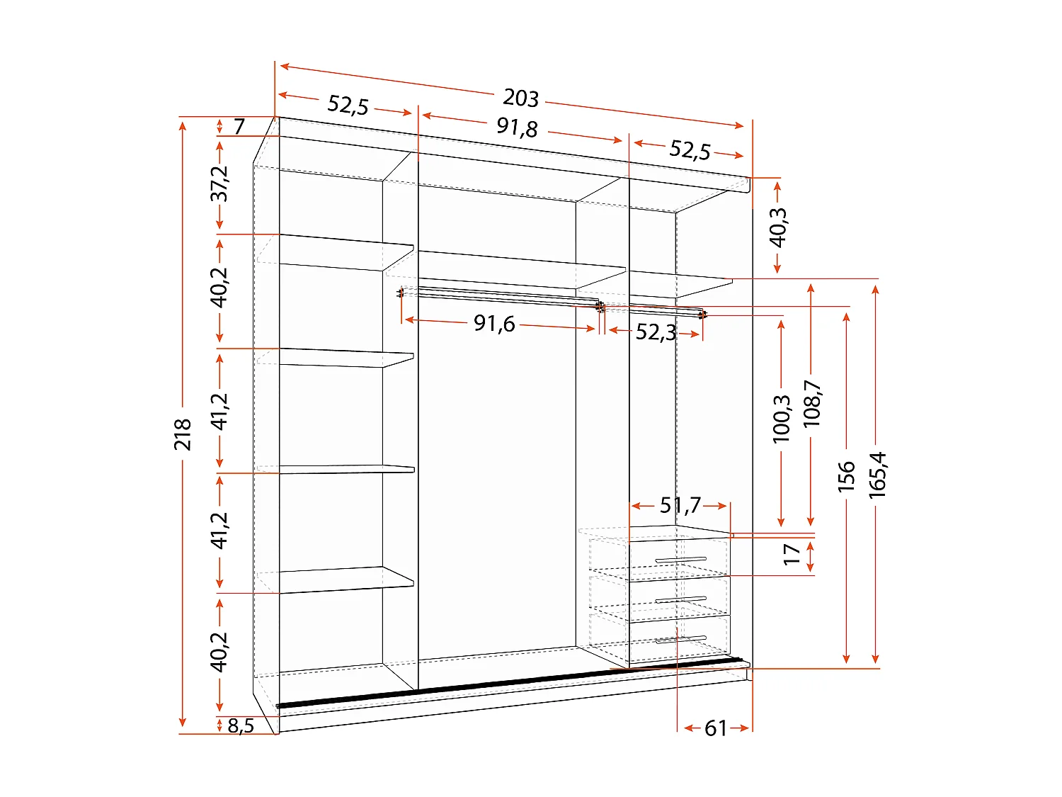 Armoire Taig 203 cm  Artisan - Blanc