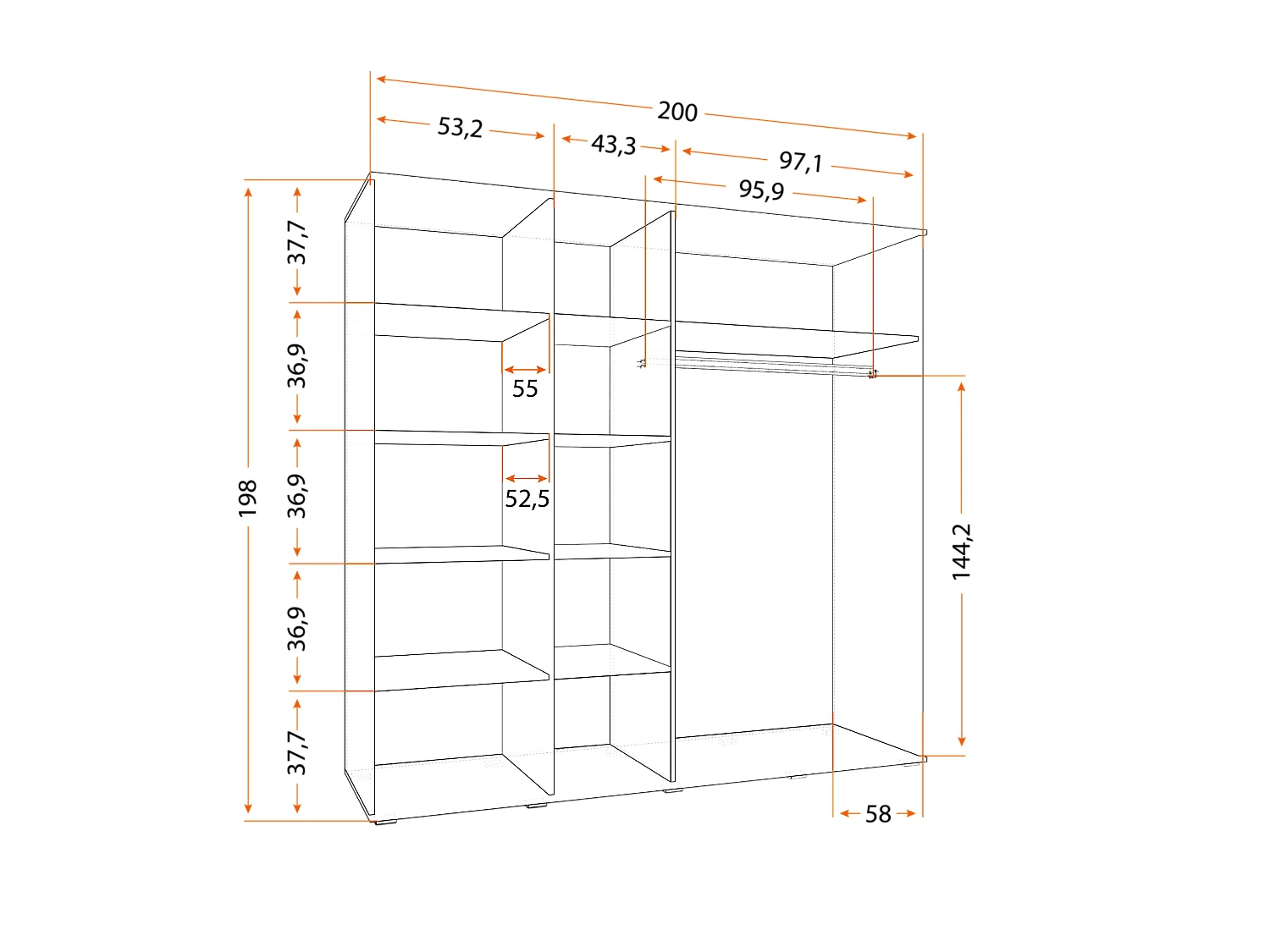 Armoire Vespera 200 cm