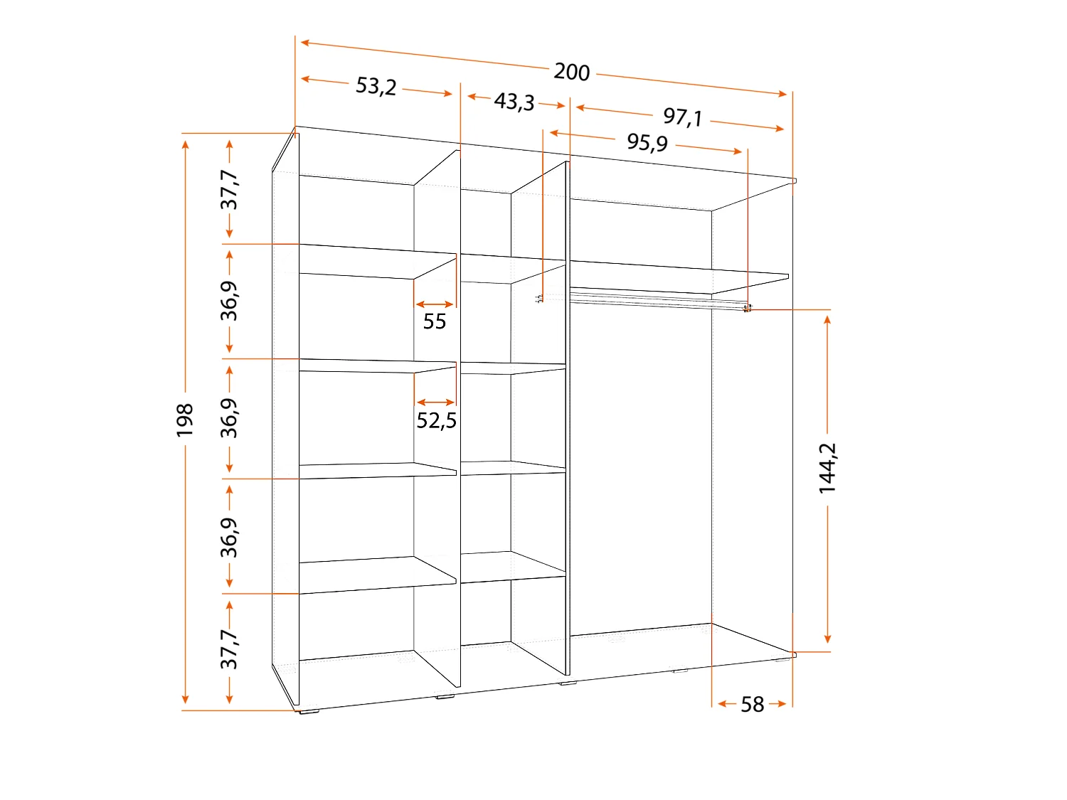 Armoire Vespera 200 cm