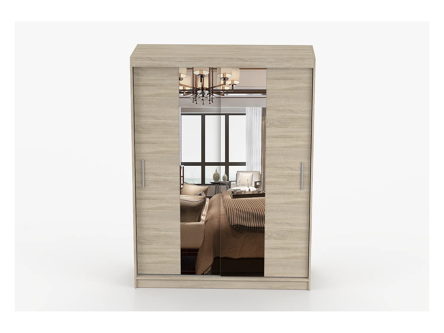 Armoire Aenora 150 cm avec miroir - Chêne