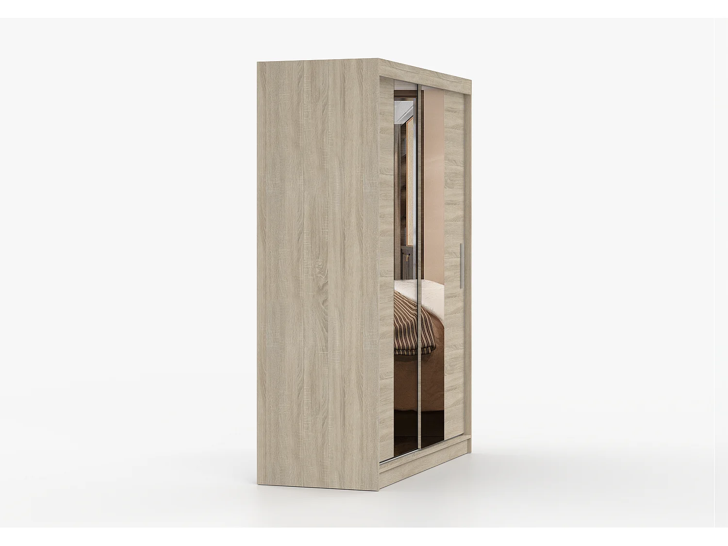 Armoire Aenora 150 cm avec miroir - Chêne