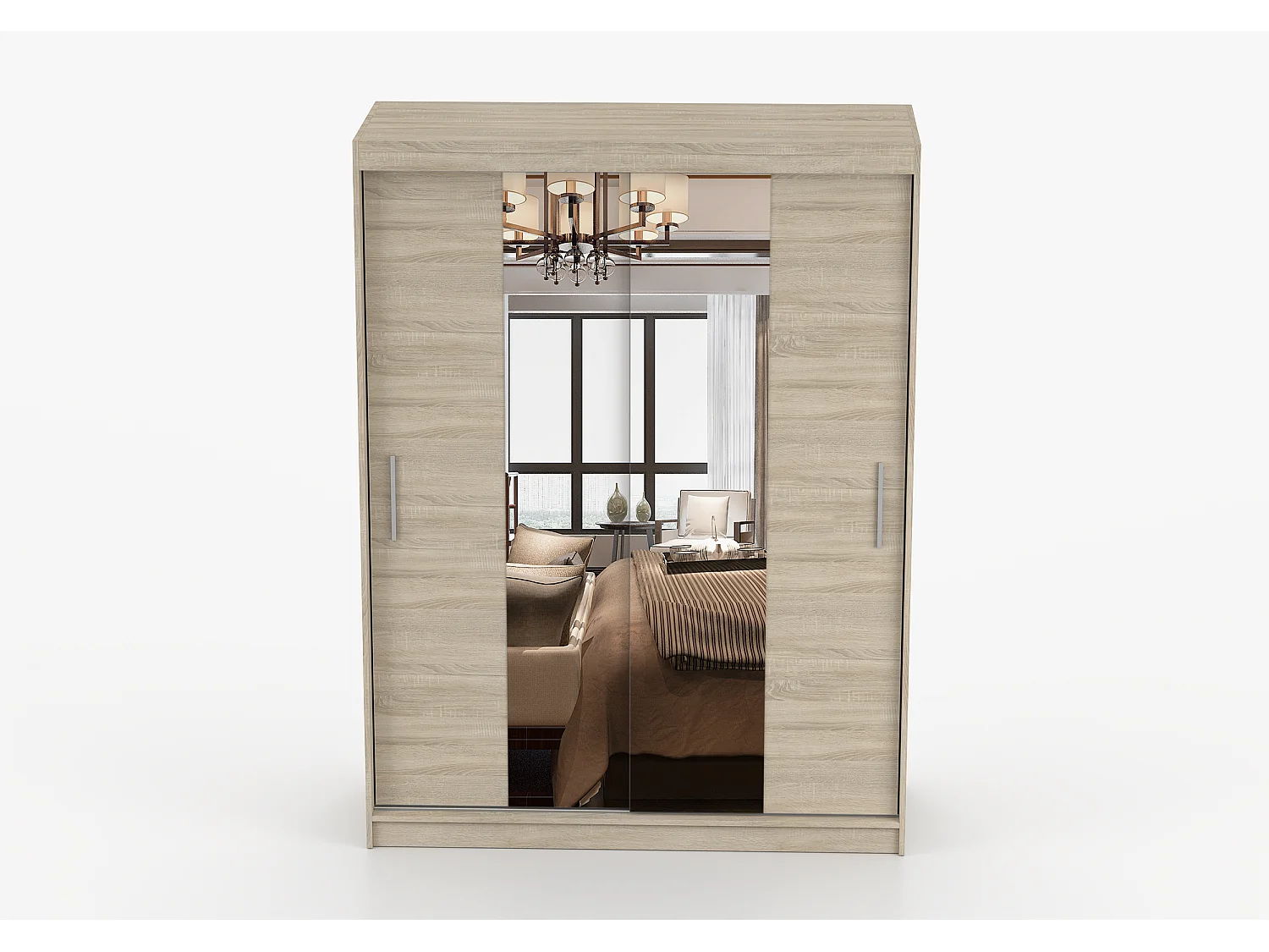 Armoire Aenora 150 cm avec miroir - Chêne