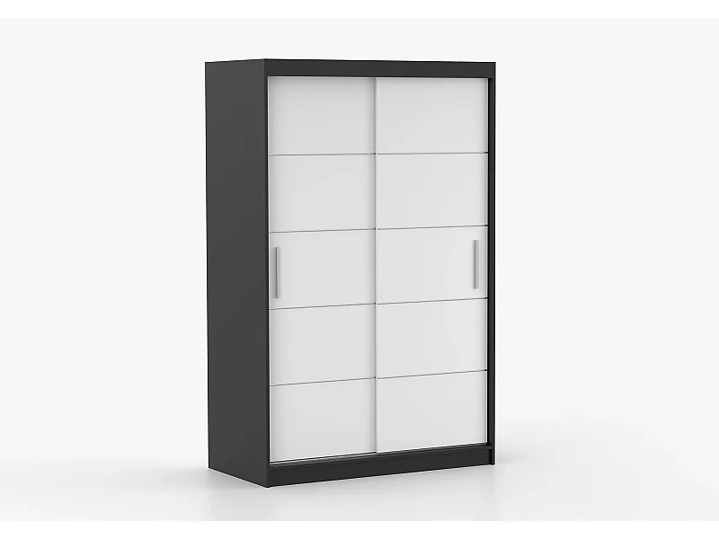Armoire Lilwenn 120 - Noir - Blanc
