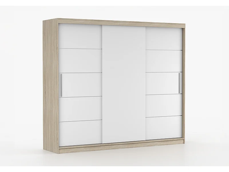 Armoire Thalia 250 cm - Chêne - Blanc