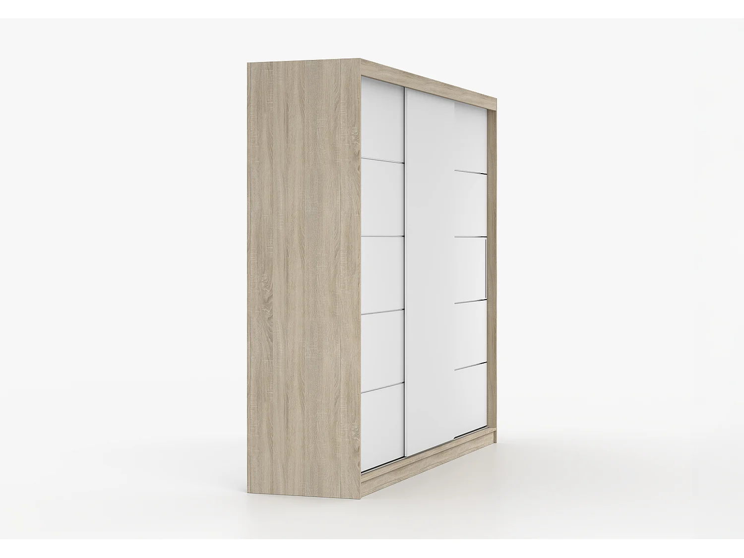 Armoire Thalia 250 cm - Chêne - Blanc