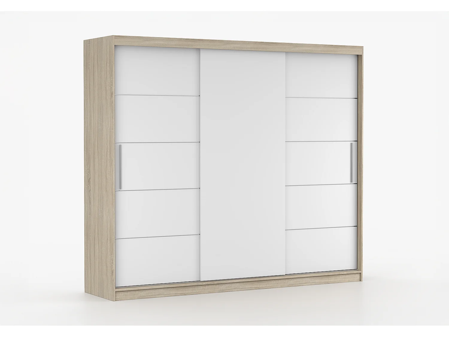 Armoire Thalia 250 cm - Chêne - Blanc