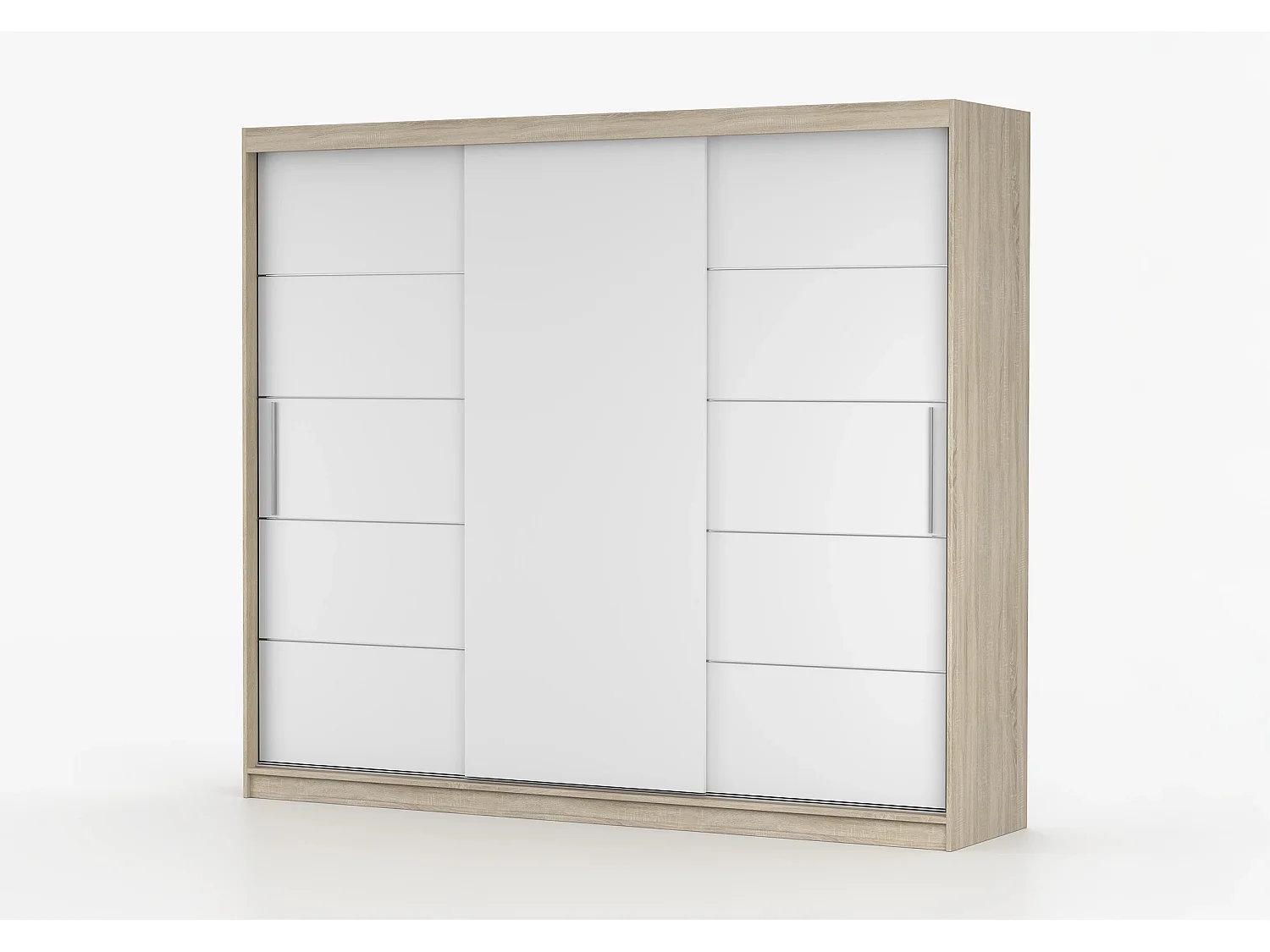 Armoire Thalia 250 cm - Chêne - Blanc