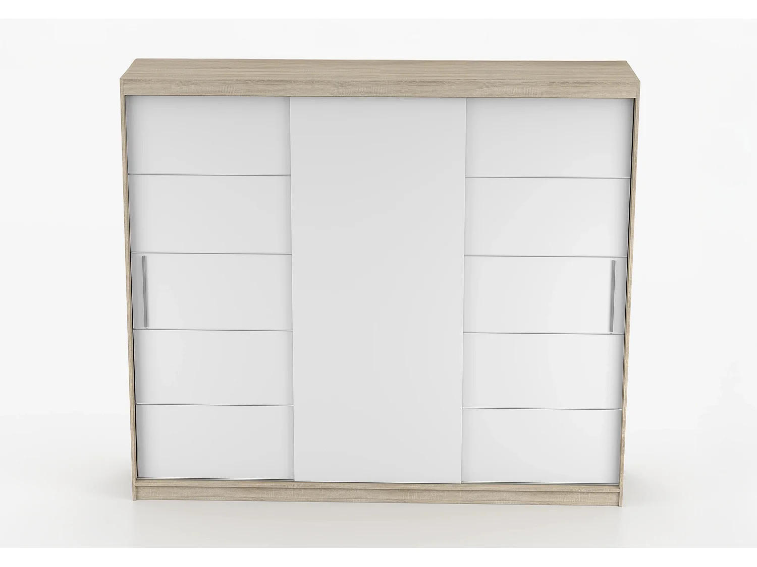 Armoire Thalia 250 cm - Chêne - Blanc