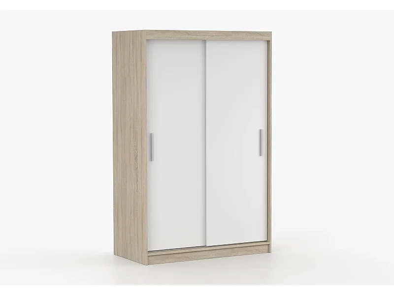 Armoire Yvaé 120 cm - Chêne - Blanc