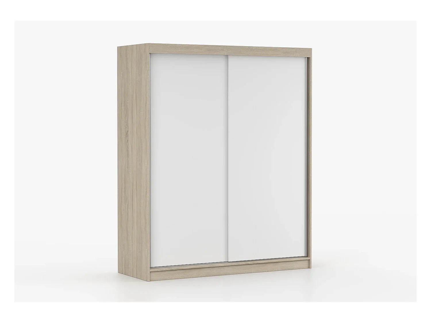 Armoire Aveline 160 cm - Chêne - Blanc