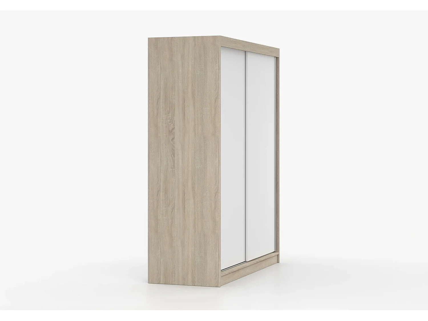 Armoire Aveline 160 cm - Chêne - Blanc