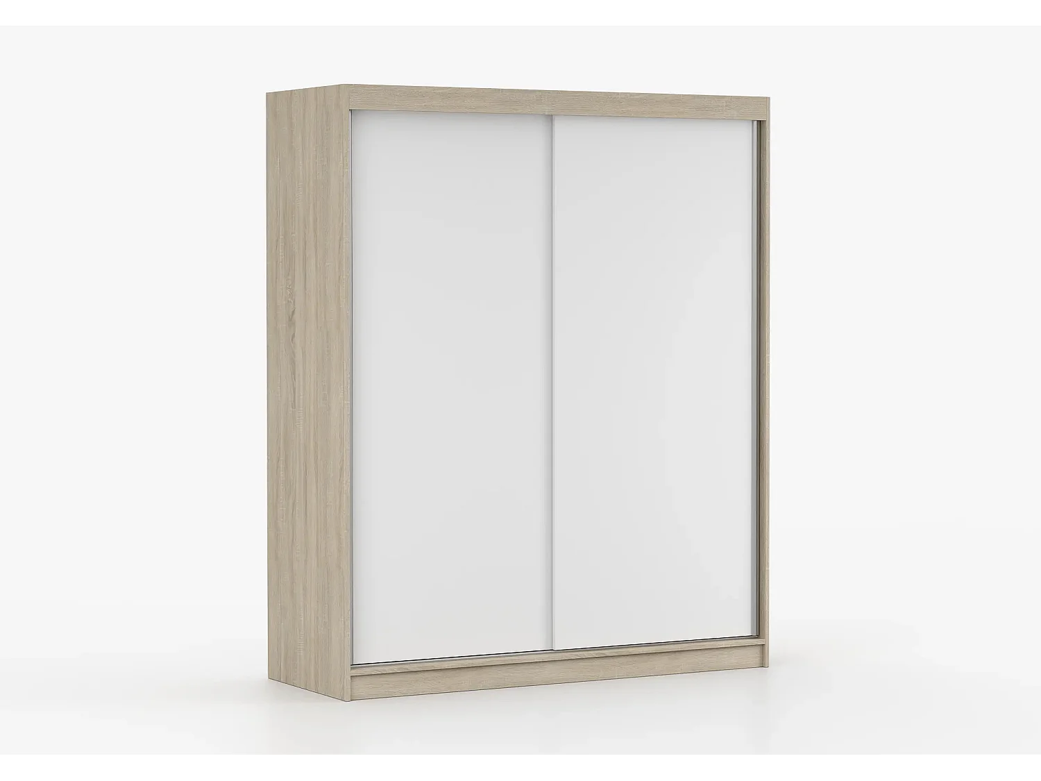 Armoire Aveline 160 cm - Chêne - Blanc