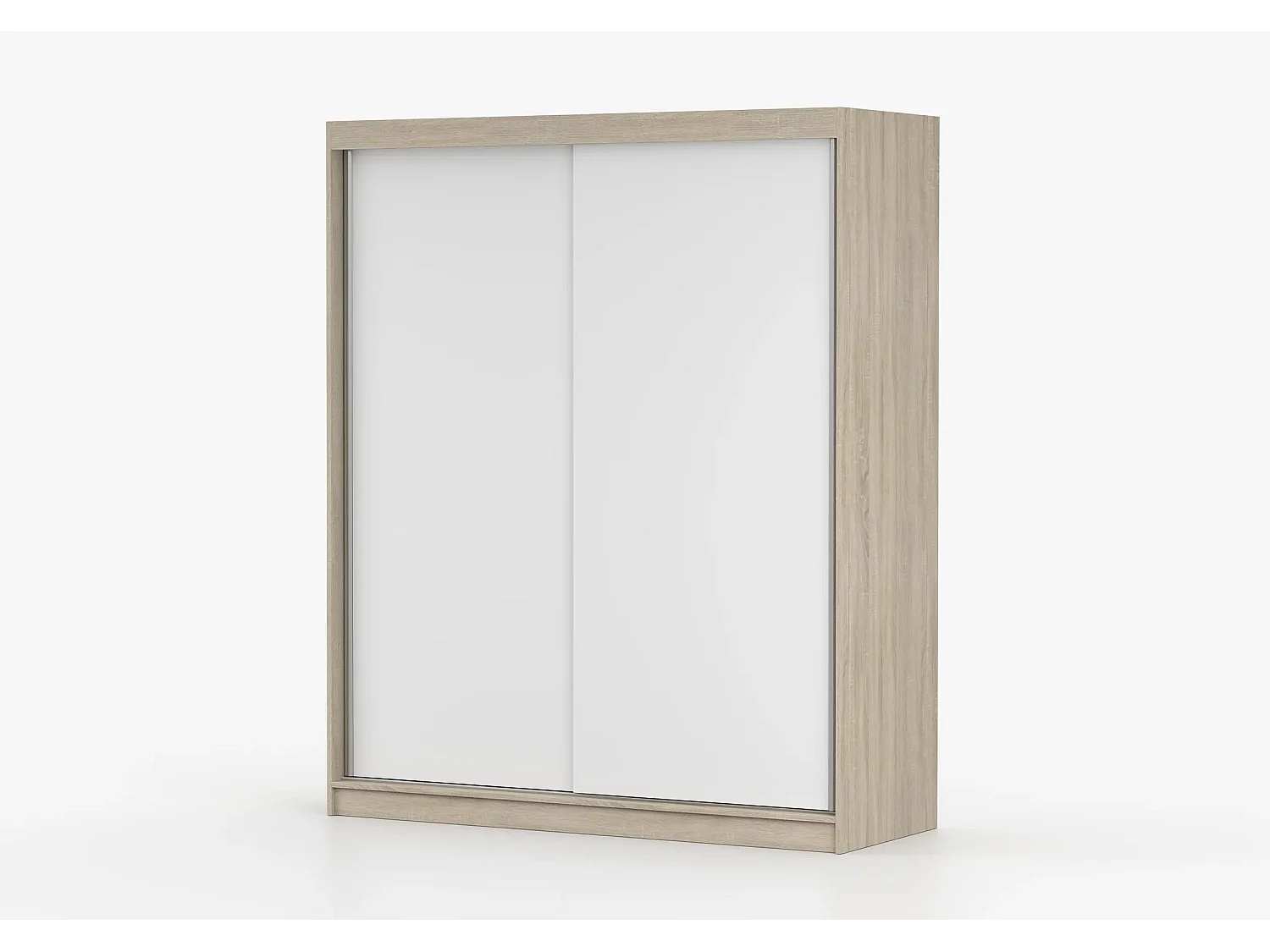 Armoire Aveline 160 cm - Chêne - Blanc