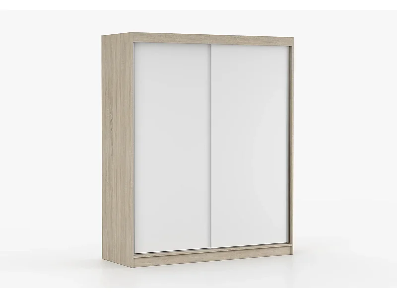 Armoire Aveline 160 cm - Chêne - Blanc
