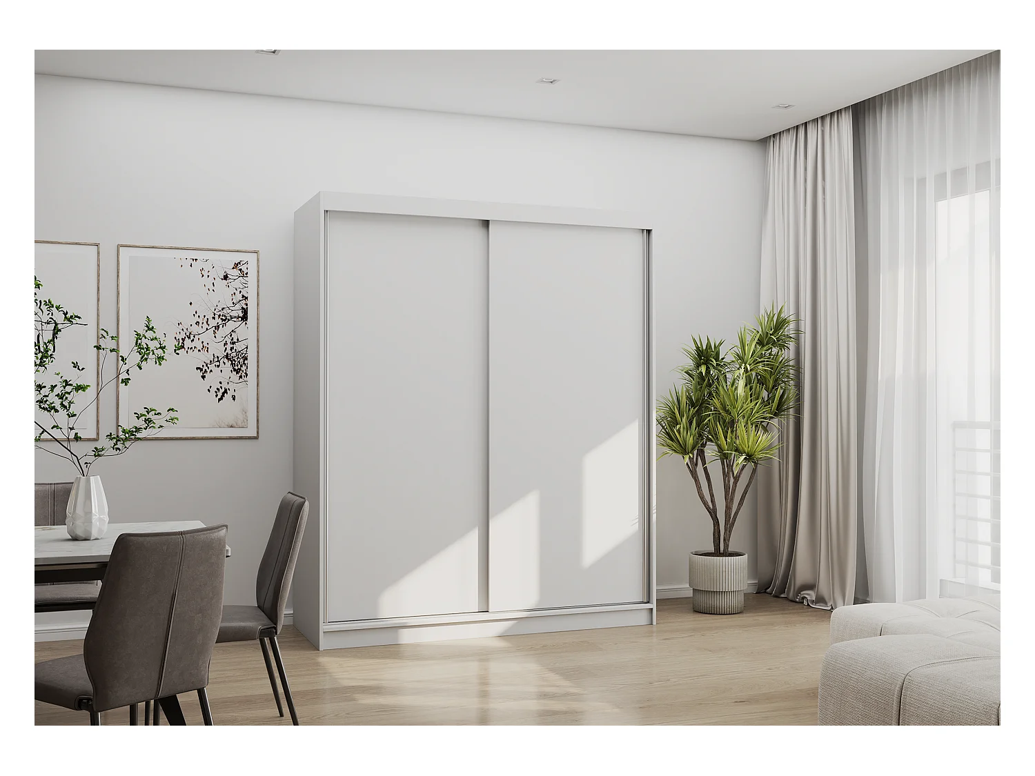 Armoire Aveline 160 cm - Blanc