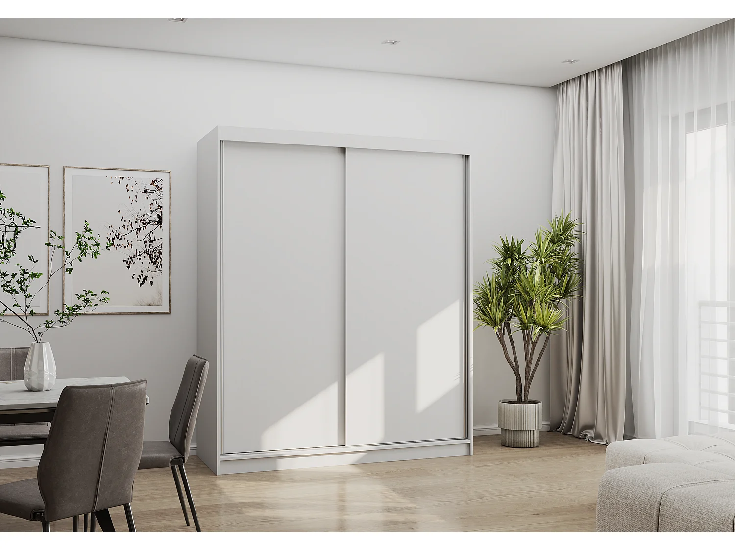 Armoire Aveline 160 cm - Blanc