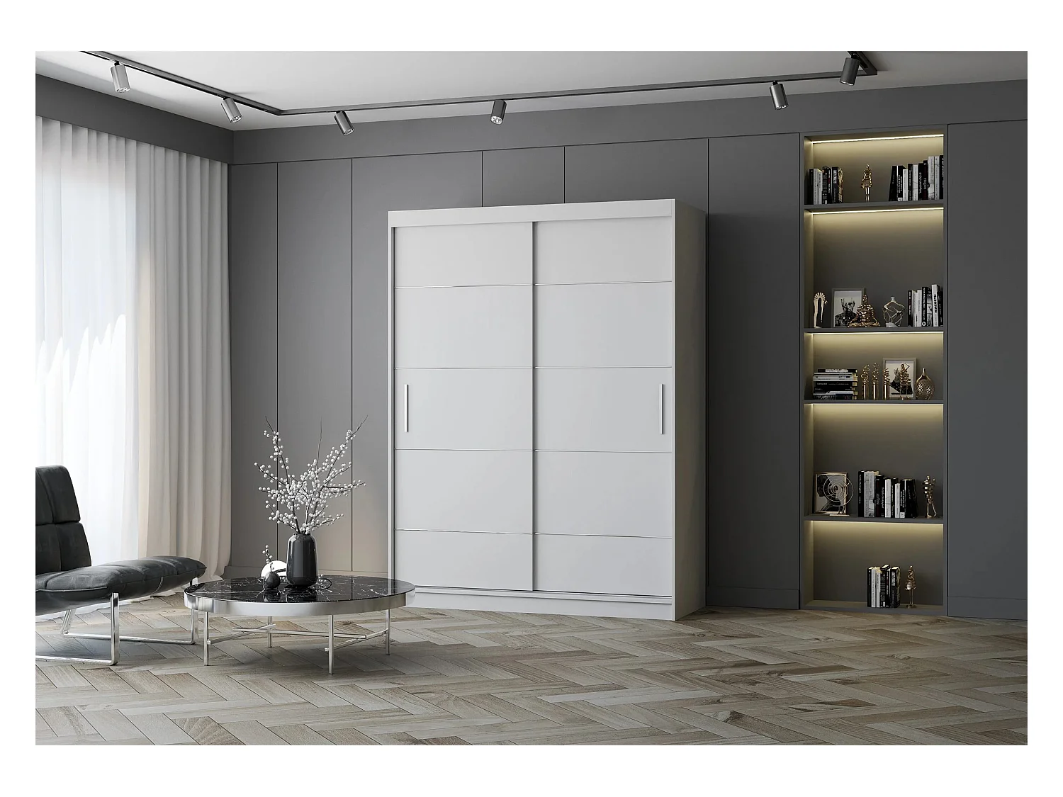 Armoire Aliona 150 cm - Blanc