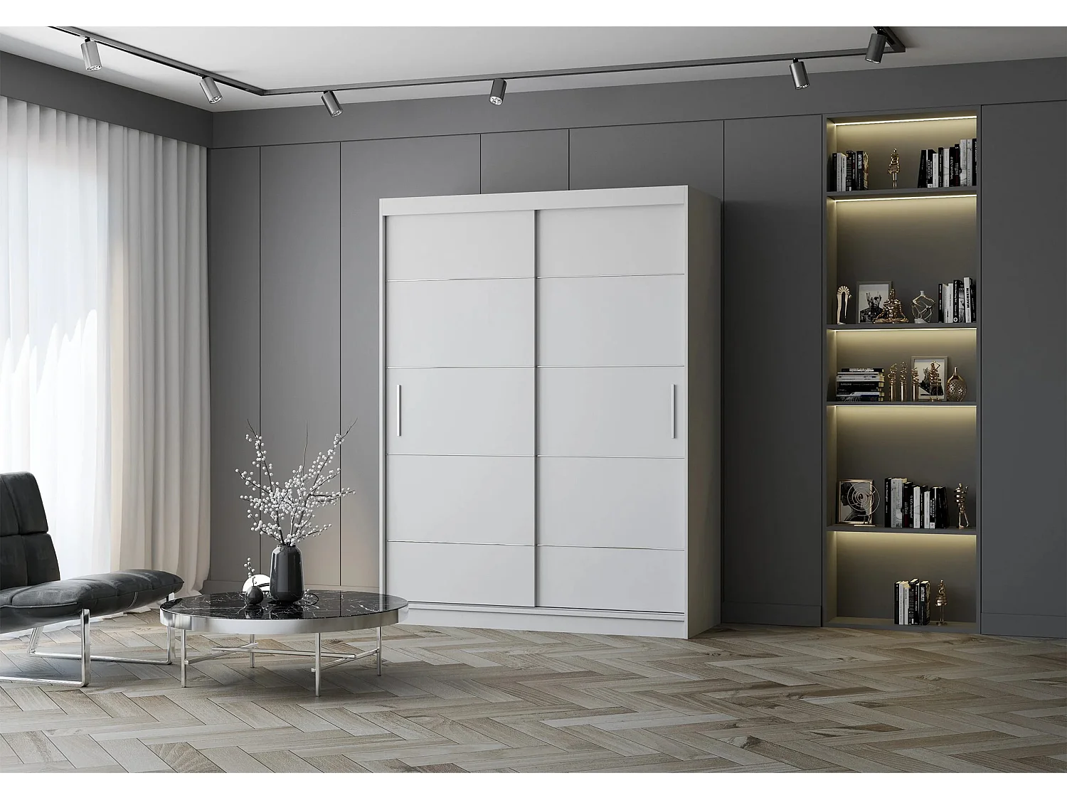 Armoire Aliona 150 cm - Blanc